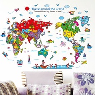 Reliza Wall Sticker World Map Travel Map Round the World Wall Sticker LDR9261