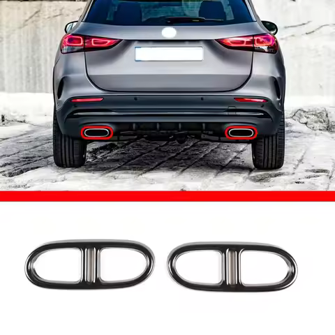 For Mercedes-Benz GLA H247 GLB X247 4WD 20-25 Stainless Steel Rear Bumper Dual Exhaust Pipe Trim Exh