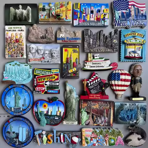 USA Fridge Magnets New York Florida Times Square New orleans Magnetic Stickers for Refrigerators Tou