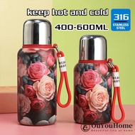 Portable Retro Thermos Flask 316 Stainless Steel Bottle Thermos Cup With Rope Large-Capacity Direct 