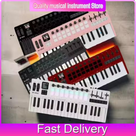 M-VAVE SMK-37 PRO MIDI Pads Sound Source Portable Supports Wireless Keyboard 16 Drum Connection To M