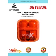 [ AIWA AT-X80X TWS EARBUDS ] - IPX5 / 5hr Playime / 13mm coil / Orange / 1 Years warranty