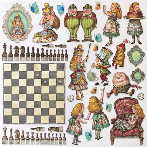 Wonderland Girl Sticker DIY Scrapbooking Diary Photo Album Junk Journal Happy Planner Decorative Chi