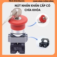 Emergency push button with key, emergency push button with lock, key switch, emergency stop button, 