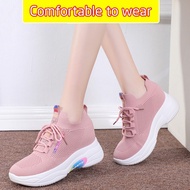 HB8 Women Shoes Wedge 9cm Height Increasing Flyknit Shoes Sports Shoes