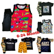 Boys cloth dinosaur truck police train baby shark baju budak lelaki 3 - 24bulan baby boy bayi lelaki