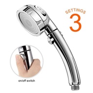 YTMH-Handheld Shower Head High Pressure Chrome 3 Spary Setting with ON/OFF Pause Swit