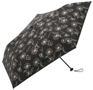 日本 because Parasol 極輕量晴雨兩用 UV99% 折疊傘/ Super Light Line Flower Mini/ Black