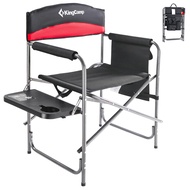 KingCamp Heavy Duty 396 Pounds Capacity Compact Camping Director Padded Folding Chair with Side Tabl
