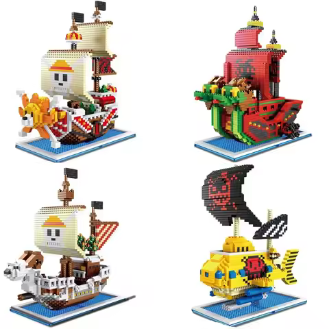 New Merry Go & Thousand Sunny Ship Model Building Blocks Educational Construction Toys for Kids Birt