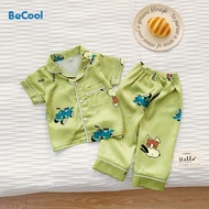 Bộ Pijama Cộc Tay Quần Dài BECOOL Bộ Pijama In Hình Ngộ Nghĩnh Cho Bé Từ 7 - 27Kg