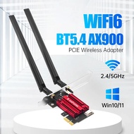 PCIE AX900 WiFi 6 Penyesuai WiFi BT5.4 802.11AX Ethernet Dual Band 2.4G/5GHz Kad Rangkaian Tanpa Way