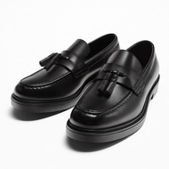 Spain New style ZARAˉ Mens Shoes Brown Platform Casual Loafers Boat Shoes 1 Slip-on Tassel Shoes Com