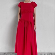 Étome - Red Ruched Maxi Dress