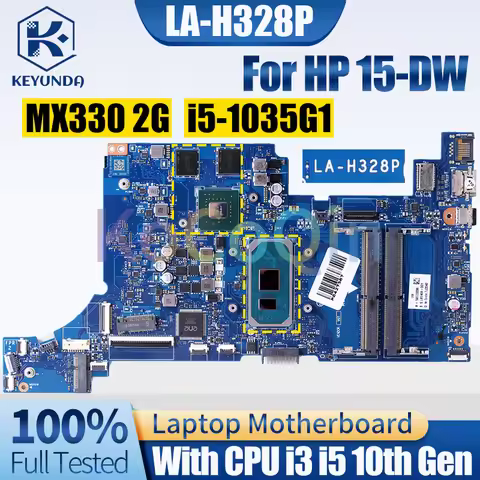FPI50 LA-H328P For HP 15-DW Notebook Mainboard i3-1005G1 i5-1035G1 MX330 2G L86464-001 L86468-001 La