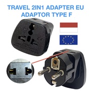TRAVEL PLUG 2 PLUG ADAPTER CONVERTER TO INDONESIA UNI EUROPE TYPE F 10A/16A
