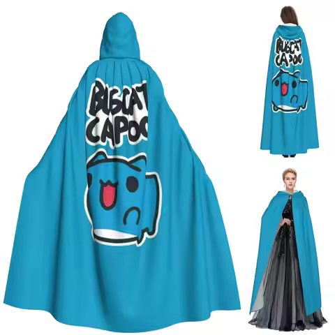Comic Cat Bugcat Capoo Bug Cat Long Hooded Cloak Witch Medieval Costume Cosplay Cape HalloweenParty 