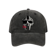 Vintage washed baseball cap with MF Doom mask pattern, 100% Cotton adjustable