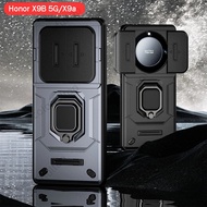 Honor X9b 2023 Armor Shockproof Casing For Honor X9B 5G X 9B X9a HonorX9a HonorX9b Push Pull Slide Camera Protection Phone Case Hard PC Bumper Anti-fall Stand Holder Back Cover
