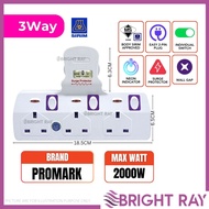 (SIRIM) PROMARK T-ADAPORT Heavy duty extension plug Soket plug with Extension plug sirim Socket plug
