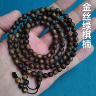 金絲綠棋沉香圓珠手串海南奇楠老料多圈 108 顆佛珠念珠鶯歌綠棋楠  保真+附帶鑒定證書+支持鑒定