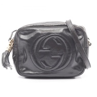 【二手】Gucci Soho Disco 包，G 互扣標誌，308364，海軍藍漆皮 Soho 互扣 G 相機包