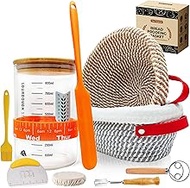 Trez Treamer Sourdough Starter Kit with 34oz Jar,Banneton Bread Proofing Basket Baking Supplies