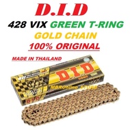 CHAIN DID 428 VIX ORING GOLD GREEN T-RING CHAIN DID MOTORCYCLE 428 GOLD CHAIN