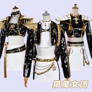 K-pop Witch Hunter Costume - Black Gold Sequins Leather Lined Full Set for Role Play