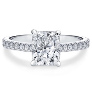 2ct Cushion/Princess/Emerald Cut Cubic Zirconia Engagement Rings for Women Platinum Plated Sterling 
