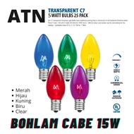 MERAH HIJAU E12 Colorful Chili Light 15W ATN Decorative Chili Bulb/ C7 (Red Yellow Clear Greenbiru)