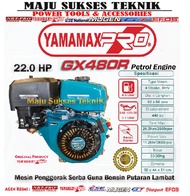 YAMAMAX PRO GX 480 R Mesin Penggerak Serbaguna 22HP Reducer / Putaran Lambat / Gasoline Engine Motor