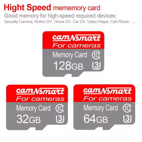High Speed U3 Class 10 Memory Card TF Card Micro SD TF/SD Card for Home Wifi Security Camera Accesso
