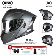 VGV L06 หมวกกันน็อค 3C รับรอง สำหรับผู้ชายและผู้หญิง หมวกกันน็อคแบบครอบเต็ม 2 กระจก ป้องกันหมอก ฤดูใ