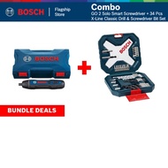 BOSCH [COMBO] GO 2 Solo Smart Screwdriver + BOSCH 34 Pcs X-Line Classic Drill & Screwdriver Bit Set 