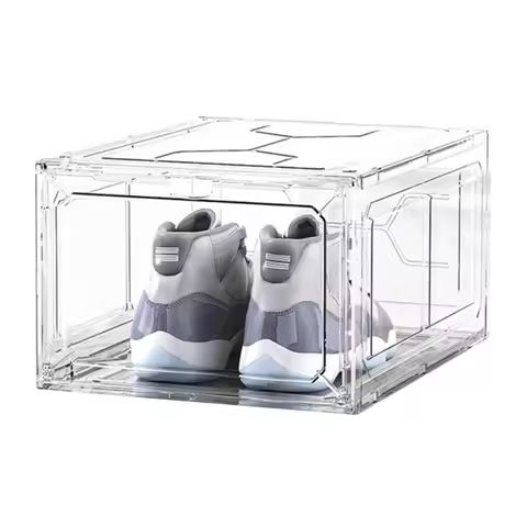 Elegant Clear Shoe Boxes Stackable Shoe Containers Clear Plastic Shoe Storage Holders for Men and Wo