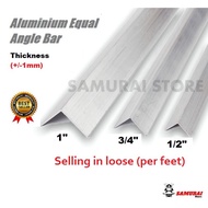 1ft / 6ft Aluminium Equal Angle Bar / Aluminium Corner L Shape / L Corner / Besi L Aluminium / Besi 