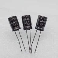 (แพ็ค 10 ตัว) คาปาซิเตอร์ 220uF 25V  Electrolytic Capacitor 220uF 25V  ตัวเก็บประจุ อิเล็กโตไลท์ 220
