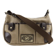 二手狩獵世界 HUNTING WORLD 肩背包/流浪包，米色帆布，斜背包，拉鍊開合，女款