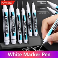BESTLINK 0.7/1/2mm White Permanent Paint Pen Acrylic Marker Waterproof Oily Pens Deep Hole Marker M8