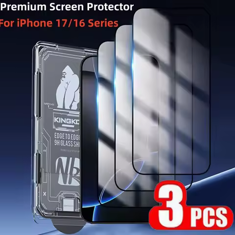 3PCS Premium Tempered Glass For iPhone 17 16 Pro Max 16 Plus 17 Air 17 Pro Max One-click Easy Instal