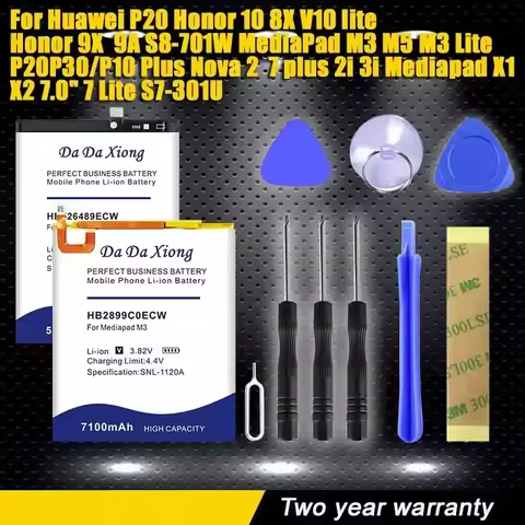 New Battery for Huawei P10 P20 lite P30 P40 PRO Watch 2 LEO-B09 S7-301U Nova 2 Plus 2i 3i 7 Honor S8