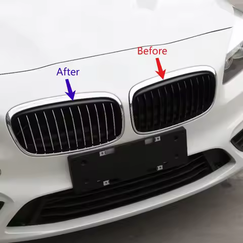 For BMW 2 Series 218i F45 F46 2015-2017 ABS Car Front Grille Trim Strips Trim Sticker Car Accessorie