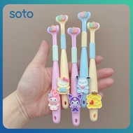 ♫ Sanrio Cute Children's Toothbrush 3-12 Year Old Soft Hair Three-sided Toothbrush Kids Oral Care To