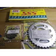SSS MOTORCYCLE CHAIN SPROCKET &amp; CHAIN FOR HONDA WAVE100R/WAVE 125 /WAVE110 /DASH110 /DASH125-FI /FUTURE 125