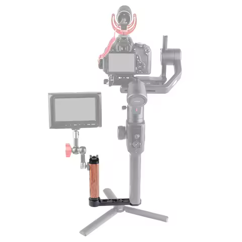 CAMVATE Wooden Handle Grip L-shape With Shoe Mount For DJI RoninS/Zhiyun Crane 2 Weebill LAB Stabili