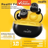 Realfit F4 AI Noise-Canceling Bluetooth Earbuds with Mic Control, App Custom EQ, Low Latency, Waterp