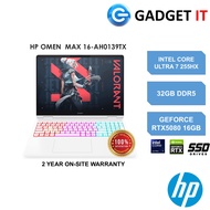HP OMEN MAX 16-AH0139TX GAMING LAPTOP (CU7-255HX,32GB,1TB SSD,16"WQXGA OLED,RTX5080 16GB,WIN11)FREE 