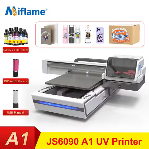 A1 UV Printer with Varnish 6090 UV Flatbed Printer Automatic Label UV Printing Machine For Phonecase