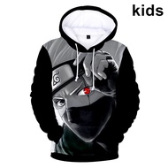 3 To 14 Years Hoodie Anime Naruto Printed Hoodies Sweatshirt Uchiha Itachi Kakashi Jacket Clothes 3D